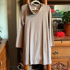 J. Jill Taupe Cowl Neck TUNIC/Mini Dress